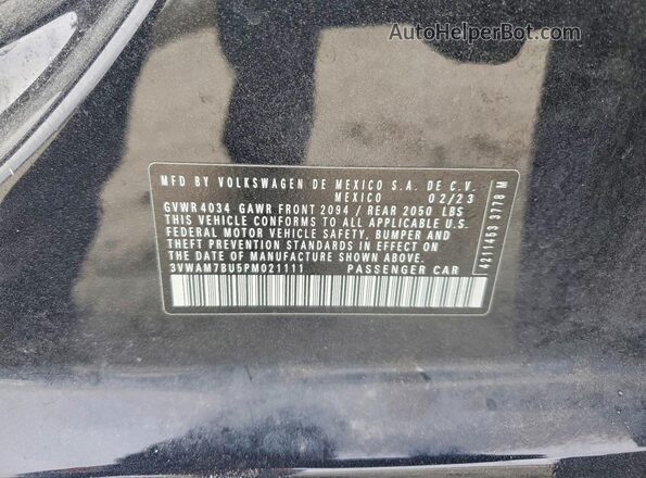 3VWAM7BU5PM021111 2023 VOLKSWAGEN JETTA Black VIN կոդի պիտակի տեսք