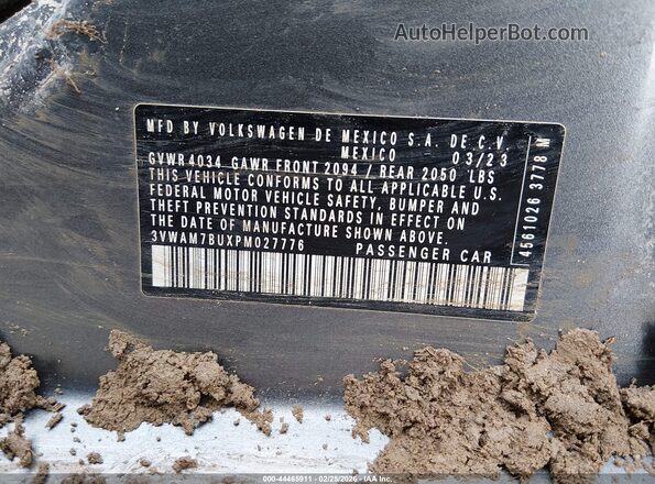 3VWAM7BUXPM027776 2023 VOLKSWAGEN JETTA Gray Вид підкапотного простору