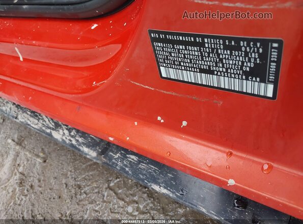 3VWCB7BU6KM194840 2019 VOLKSWAGEN JETTA Оранжевый Вид подкапотного пространства