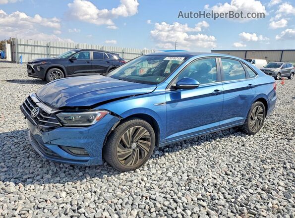 3VWG57BU2KM008316 2019 VOLKSWAGEN JETTA Синий Передняя левая четверть