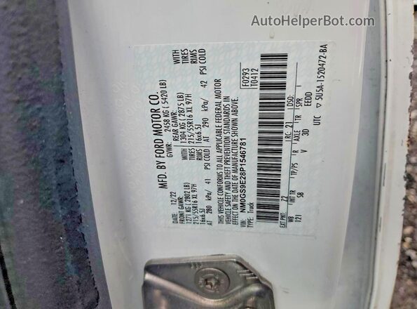 NM0GS9E28P1546781 2023 FORD TRANSIT Белый Панорамный вид салона 360°