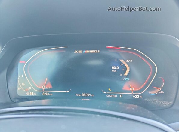 5UXCY8C05L9B07238 2020 BMW X6 Blue Widok tylnych siedzeń