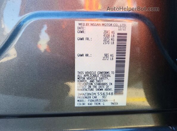 1N4AZ1BV2PC556348 2023 NISSAN LEAF Серый Вид наклейки с VIN-кодом