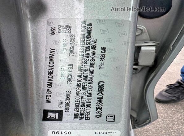 KL8CB6SA4LC469670 2020 CHEVROLET SPARK Серебряный Вид задней части салона