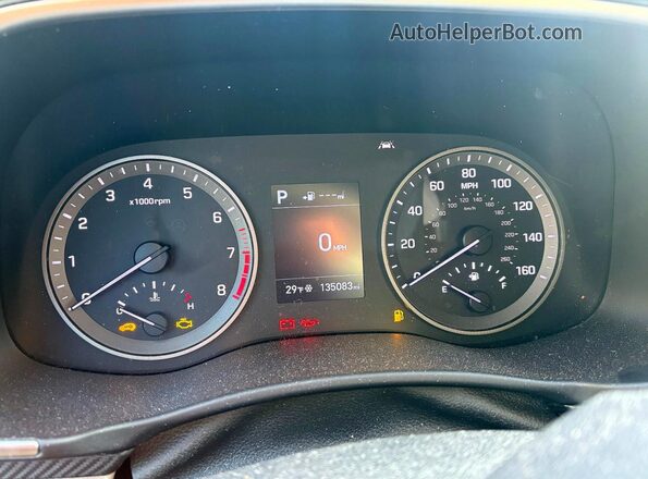 KM8J3CAL3KU917947 2019 HYUNDAI TUCSON Белый Вид щитка приборов