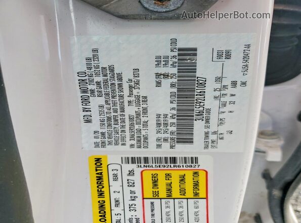 3LN6L5E92LR610827 2020 LINCOLN MKZ Кремовый 