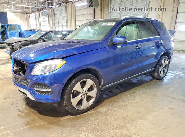 4JGDA5HB3JB160876 2018 MERCEDES-BENZ GLE Синий Передняя левая четверть