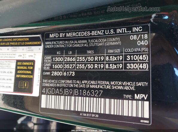 4JGDA5JB9JB186327 2018 MERCEDES-BENZ GLE 350 Черный Вид подкапотного пространства