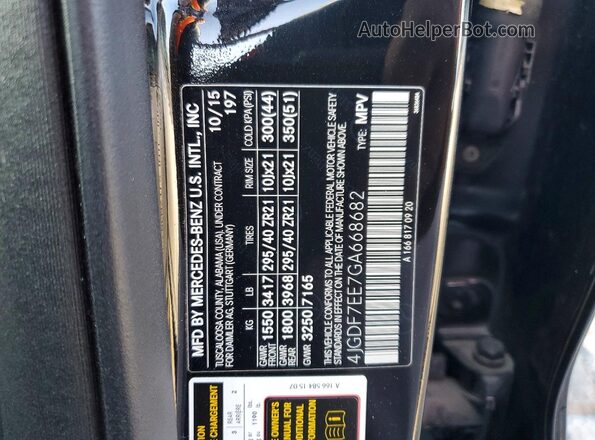 4JGDF7EE7GA668682 2016 MERCEDES-BENZ GL-CLASS Black VIN կոդի պիտակի տեսք