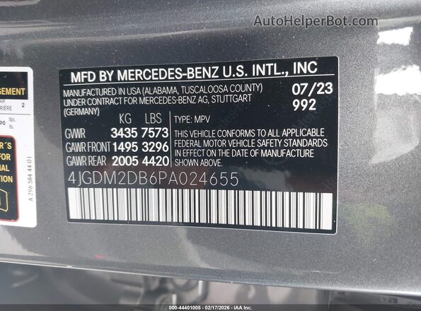 4JGDM2DB6PA024655 2023 MERCEDES-BENZ EQS 450+ SUV Gray Vista del compartimento del motor