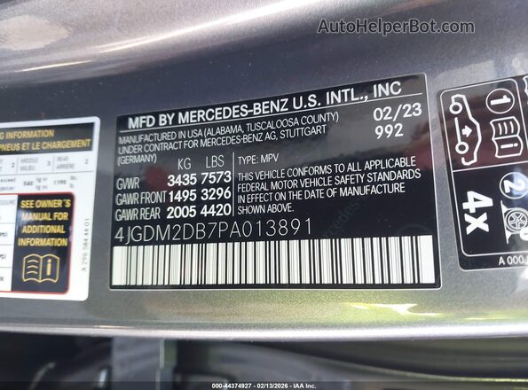 4JGDM2DB7PA013891 2023 MERCEDES-BENZ EQS 450+ SUV Gray Vista del compartimento del motor