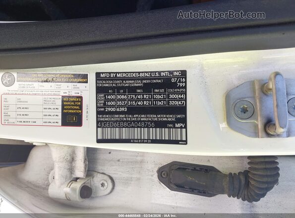 4JGED6EB8GA048756 2016 MERCEDES-BENZ GLE 450 AMG COUPE Белый Вид подкапотного пространства