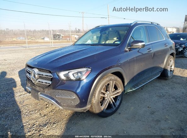 4JGFB4KB1NA717370 2022 MERCEDES-BENZ GLE 350 Dark Blue Передняя левая четверть