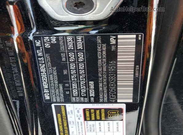 4JGFD5KBXSB319516 2025 MERCEDES-BENZ GLE Черный Панорамный вид салона 360°
