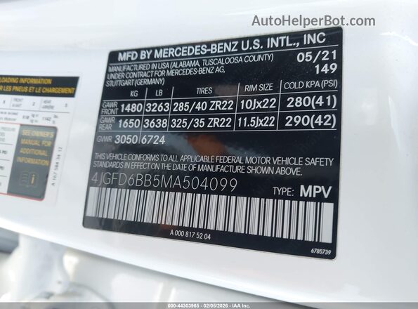 4JGFD6BB5MA504099 2021 MERCEDES-BENZ AMG GLE 53 COUPE White 