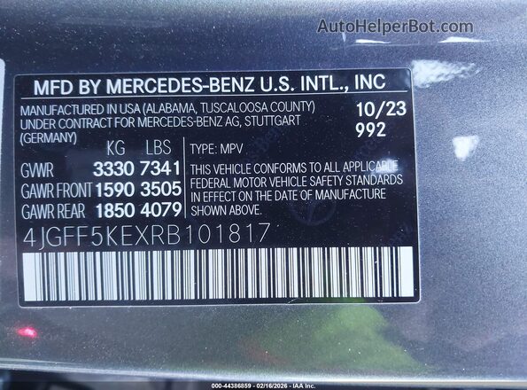 4JGFF5KEXRB101817 2024 MERCEDES-BENZ GLS 450 Серый Вид подкапотного пространства