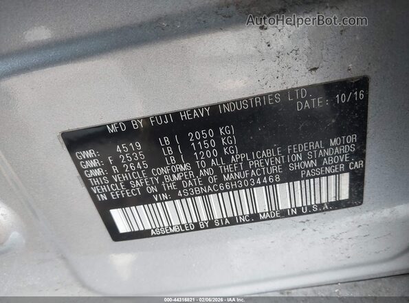 4S3BNAC66H3034468 2017 SUBARU LEGACY Серебряный Вид подкапотного пространства