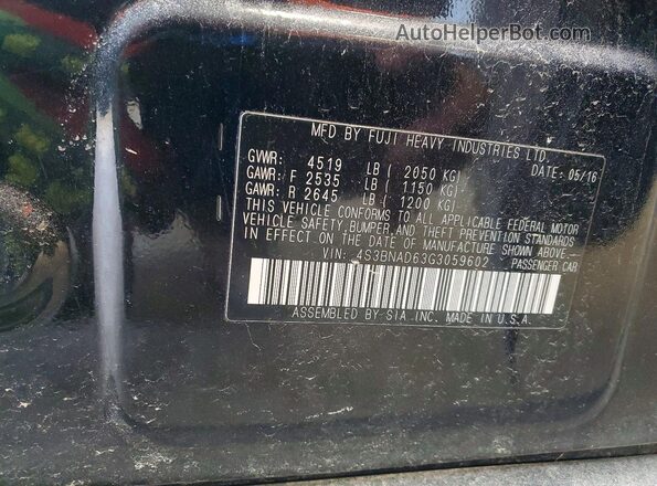 4S3BNAD63G3059602 2016 SUBARU LEGACY Черный Вид подкапотного пространства