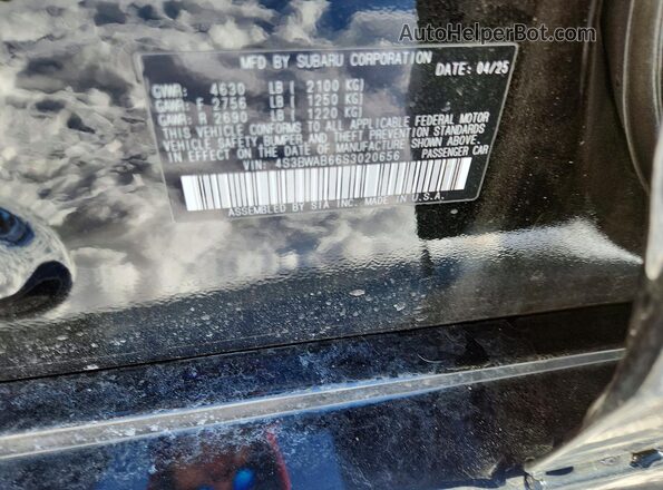 4S3BWAB66S3020656 2025 SUBARU LEGACY Черный Вид подкапотного пространства