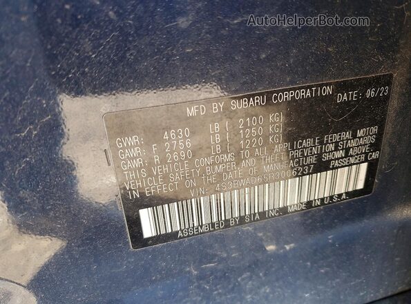 4S3BWAD65R3006237 2024 SUBARU LEGACY Синий Вид подкапотного пространства