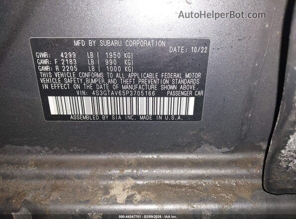 4S3GTAV65P3705166 2023 SUBARU IMPREZA Серый Вид подкапотного пространства