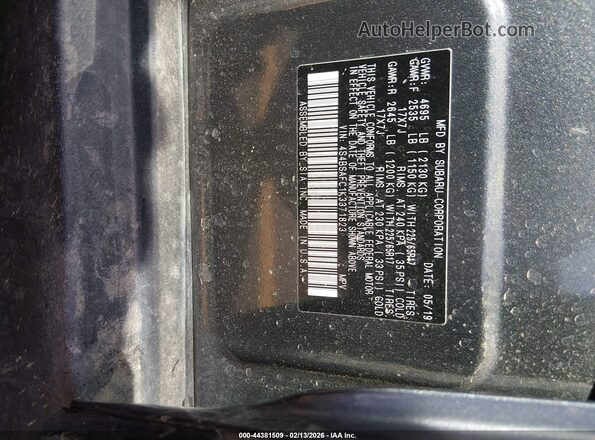 4S4BSAFC1K3371823 2019 SUBARU OUTBACK Черный Вид подкапотного пространства
