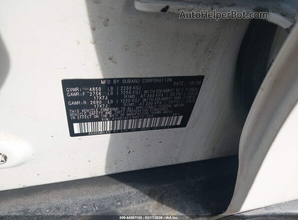 4S4BTAFC5M3151388 2021 SUBARU OUTBACK Белый Вид подкапотного пространства