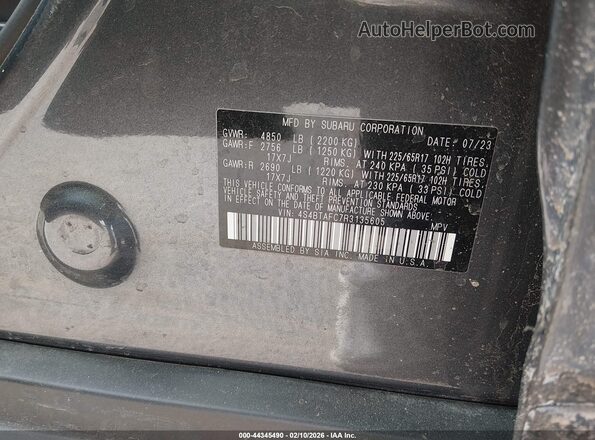 4S4BTAFC7R3135605 2024 SUBARU OUTBACK Серый Вид подкапотного пространства