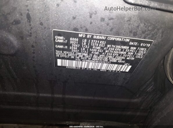 4S4WMAMD9K3455721 2019 SUBARU ASCENT Gray Widok komory silnika