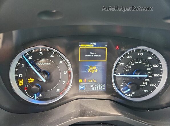 4S4WMARD9K3486251 2019 SUBARU ASCENT Gray Սարքավորումների վահանակի տեսք