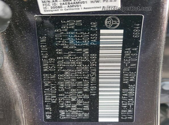 4T1B11HK5KU795488 2019 TOYOTA CAMRY Brown Engine compartment view