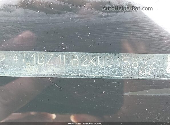 4T1BZ1FB2KU015832 2019 TOYOTA AVALON Черный Вид подкапотного пространства