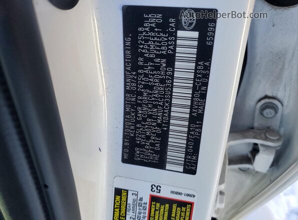 4T1DAACK3SU536790 2025 TOYOTA CAMRY White Vista del compartimento del motor