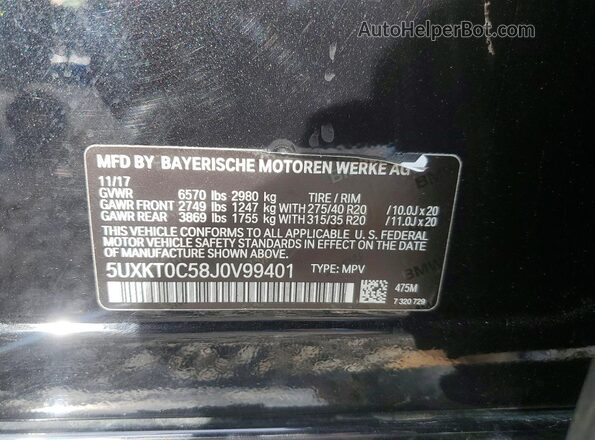 5UXKT0C58J0V99401 2018 BMW X5 Black Սալոնի 360 աստիճան տեսք