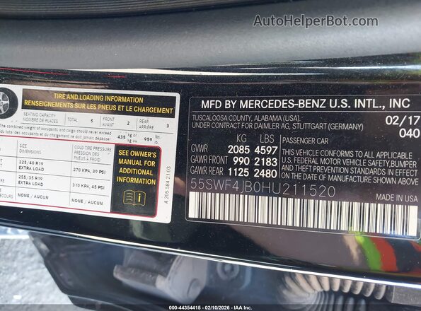 55SWF4JB0HU211520 2017 MERCEDES-BENZ C-CLASS Black Widok komory silnika