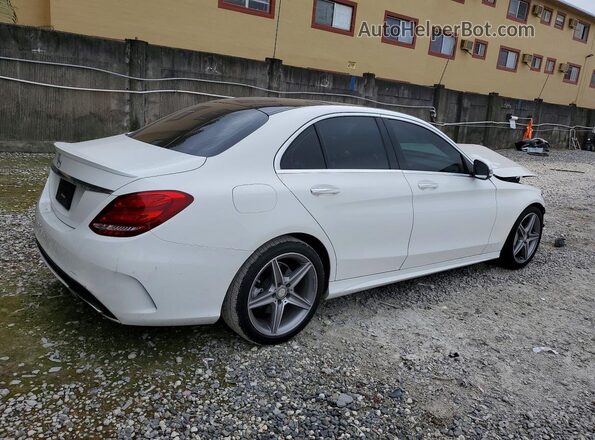 55SWF4JB4GU164765 2016 MERCEDES-BENZ C White Задня права чверть
