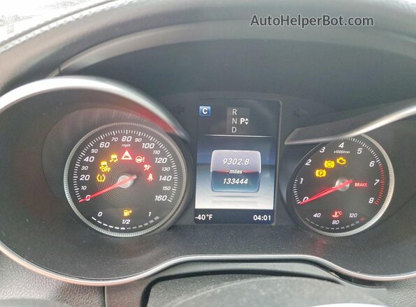 55SWF4JB4GU164765 2016 MERCEDES-BENZ C White Вид щитка приладів