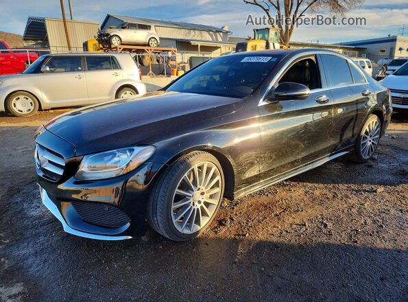 55SWF4JB7GU148138 2016 MERCEDES-BENZ C Black წინა მარცხენა ხედი სამი მეოთხედიდან