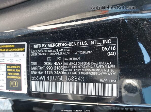55SWF4JB7GU168843 2016 MERCEDES-BENZ C-CLASS Black Widok komory silnika