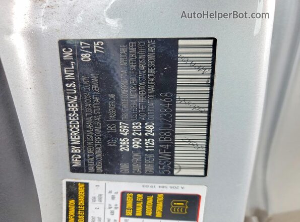 55SWF4JB8JU238468 2018 MERCEDES-BENZ C Серебряный Вид подкапотного пространства