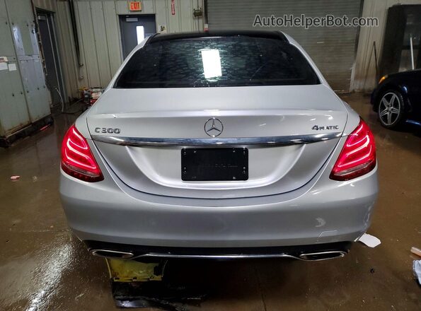 55SWF4KB0HU183605 2017 MERCEDES-BENZ C Silver Вид ззаду