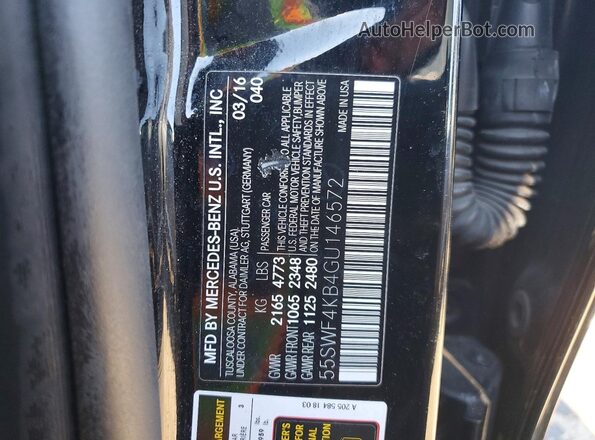 55SWF4KB4GU146572 2016 MERCEDES-BENZ C Black Вид підкапотного простору