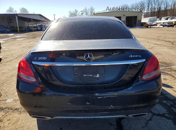 55SWF4KB4GU146572 2016 MERCEDES-BENZ C Black Вид ззаду