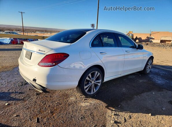 55SWF4KB5GU107392 2016 MERCEDES-BENZ C White Задня права чверть