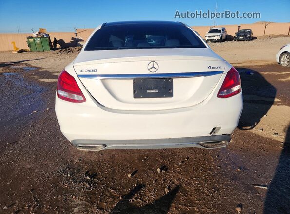 55SWF4KB5GU107392 2016 MERCEDES-BENZ C White Вид ззаду