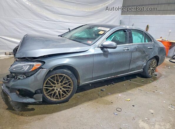 55SWF4KB5HU202567 2017 MERCEDES-BENZ C Gray Przód lewy