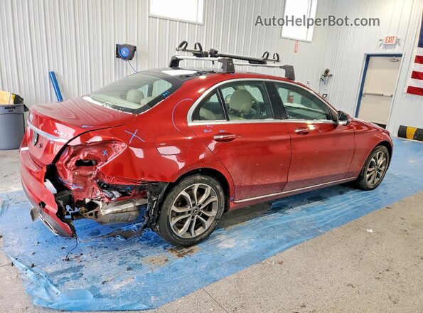 55SWF4KB7HU232363 2017 MERCEDES-BENZ C Red უკანა მარჯვენა