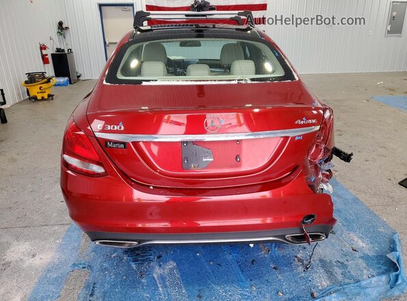 55SWF4KB7HU232363 2017 MERCEDES-BENZ C Red უკანა ხედი