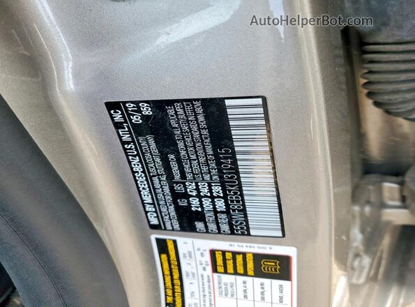 55SWF8EB5KU319415 2019 MERCEDES-BENZ C Silver Շարժիչի բաժամունքի տեսք