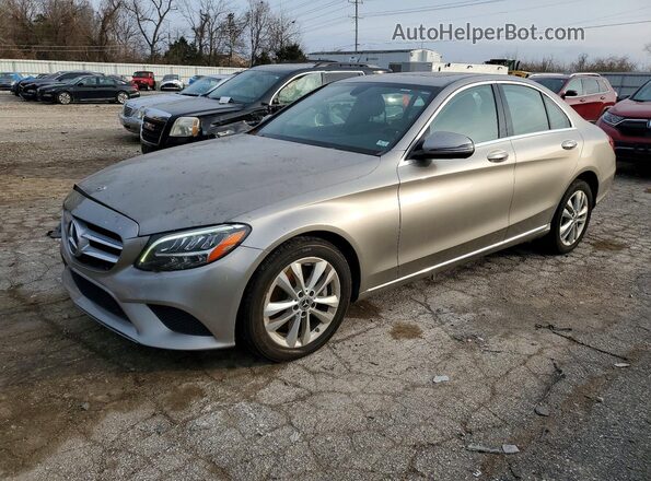 55SWF8EB5KU319415 2019 MERCEDES-BENZ C Silver Առջևի ձախ երեք քառորդ տեսարան